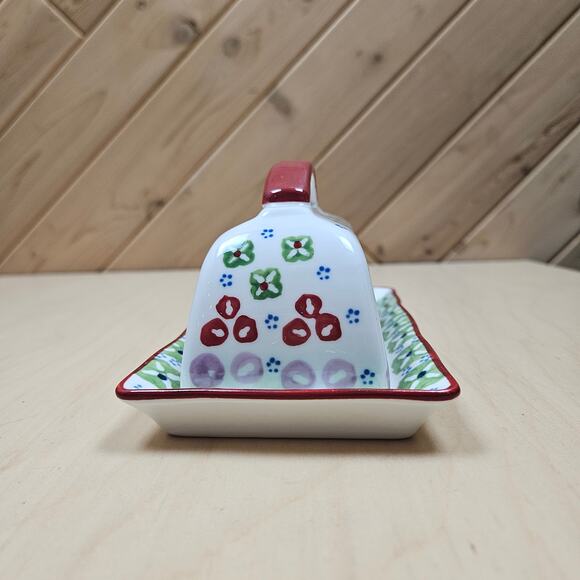 Signature Housewares Inc. Stoneware Butter Dish Colorful Gypsy Pattern Floral - Picture 4 of 7